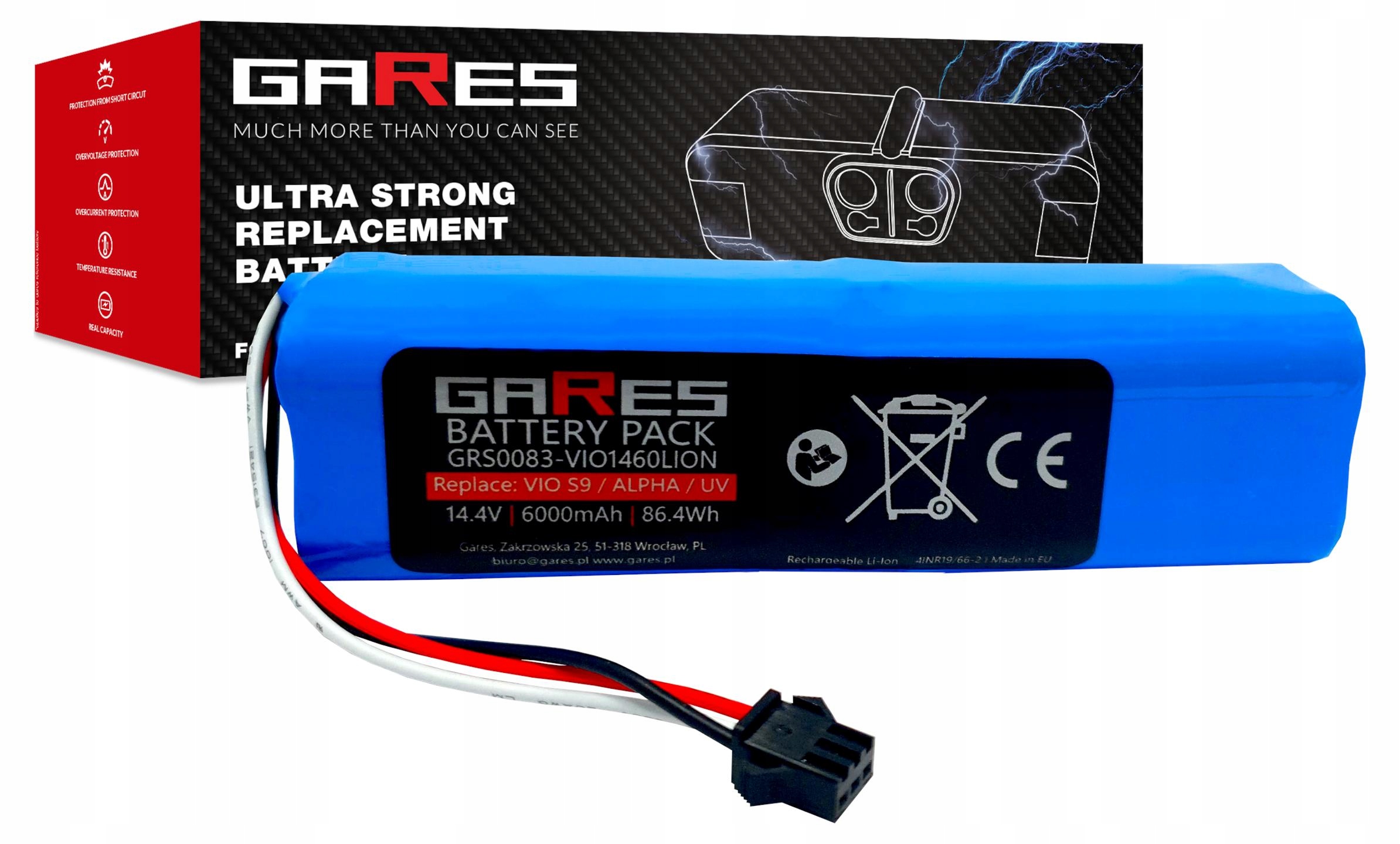 Akumulátor Gares pro Roidmi Eve Plus 14,4V 6,0Ah