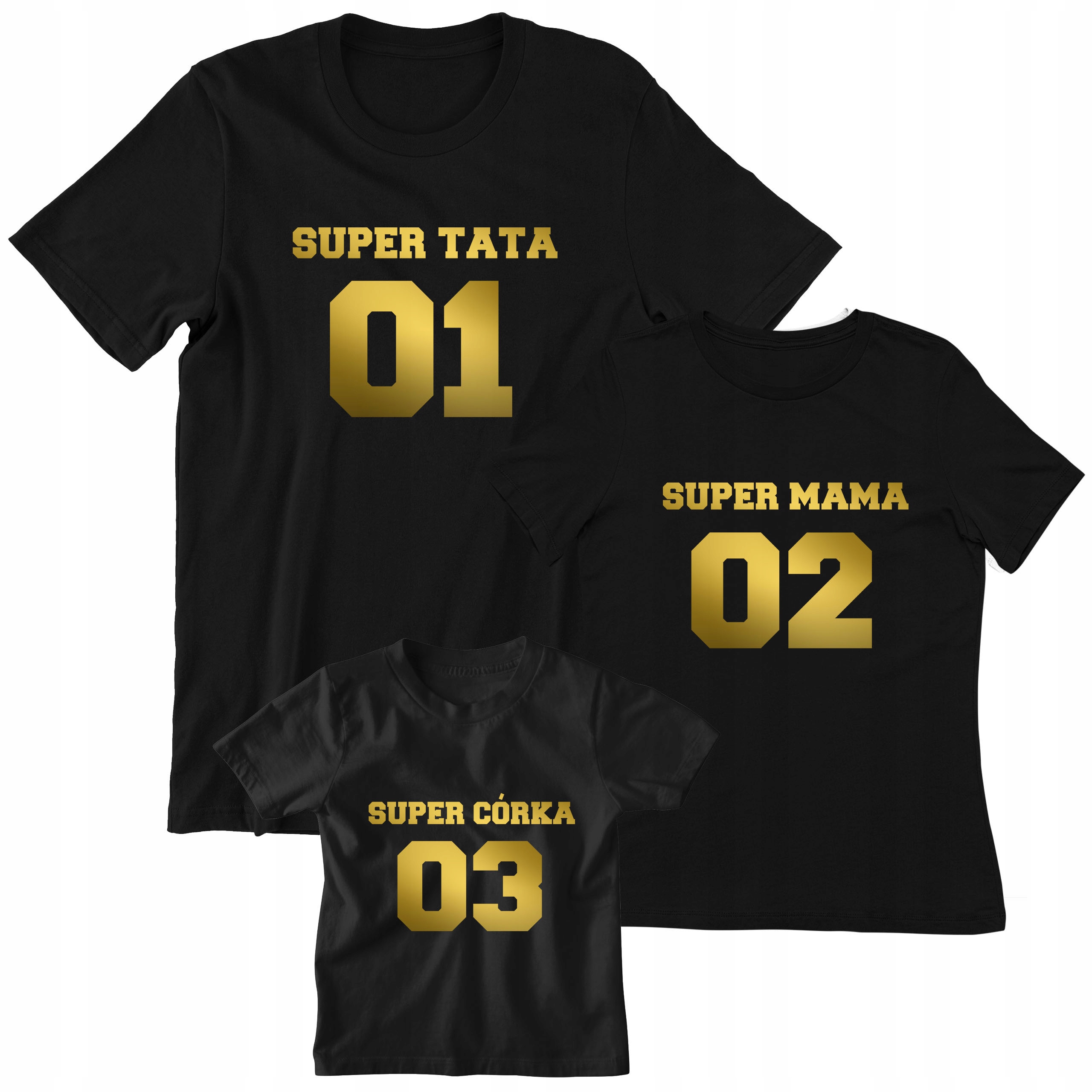 ZESTAW KOSZULEK NA SZT RODZINA MAMA TATA SYN CÓRKA Materiał dominujący bawełna