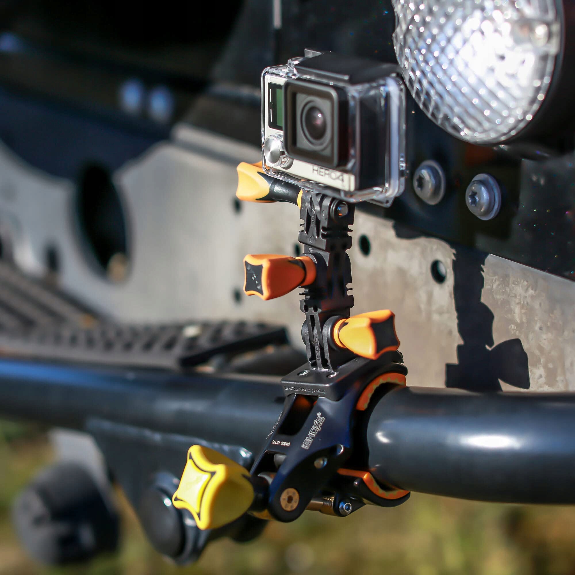 Uchwyt Kierownicy Motocykla Roweru Do GoPro 16-50mm Czarny iSHOXS — miniatura 6