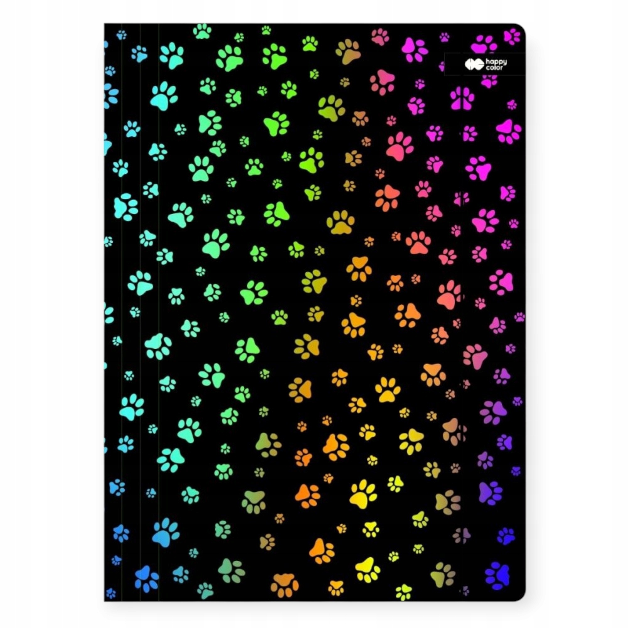 Teczka z gumką szkolna A4 Miaow czarna w łapki Happy Color