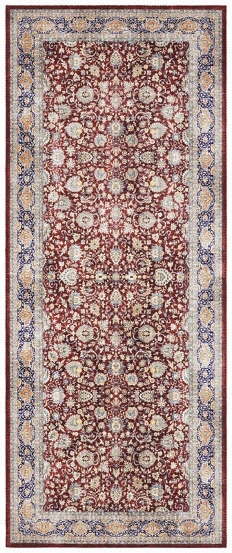 Běhoun 80x200 pro chodbu-předsíň, červený orientální vzor plochý tkaný