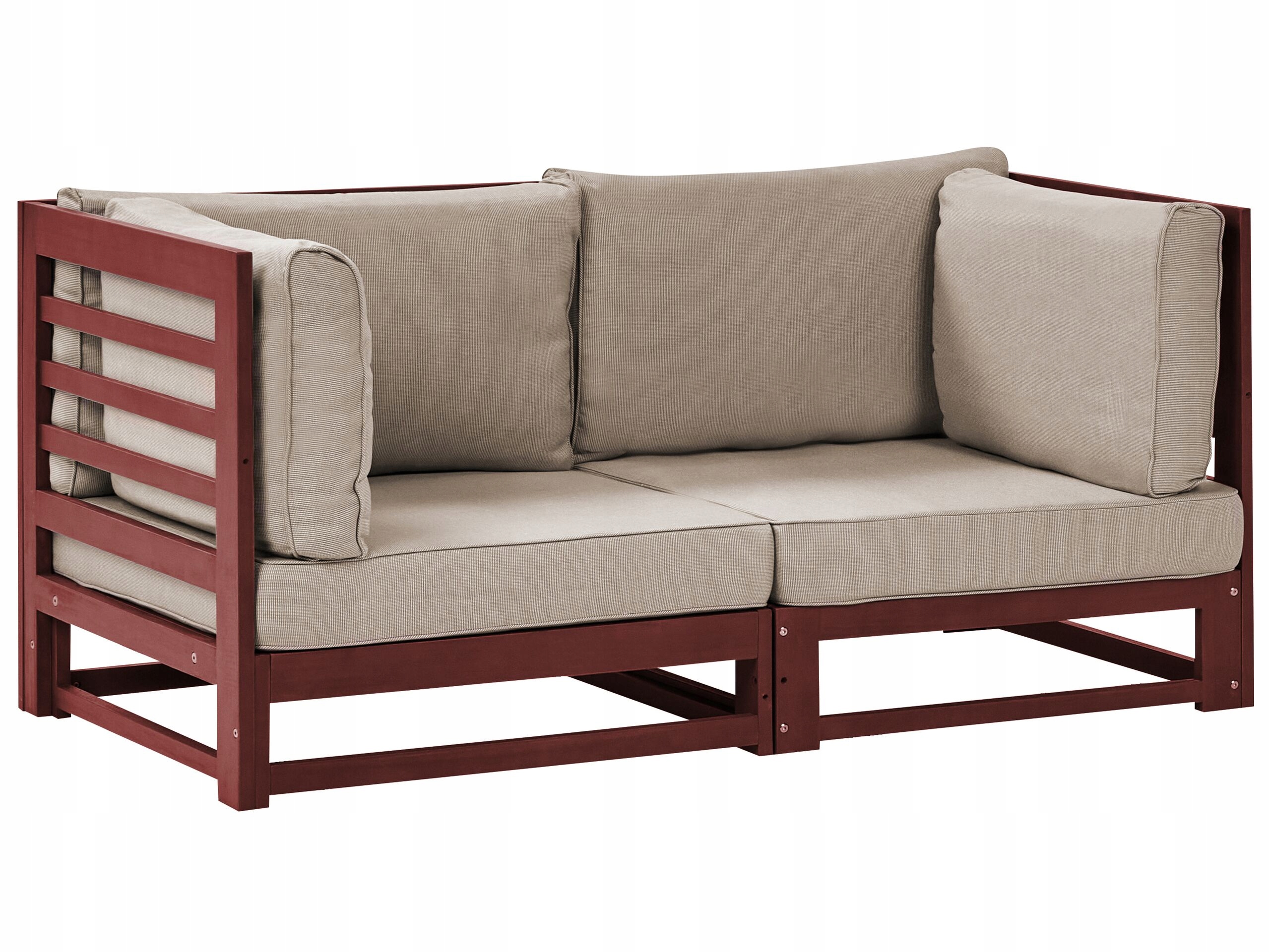 Sofa ogrodowa ławka z poduszkami mahoniowy brąz