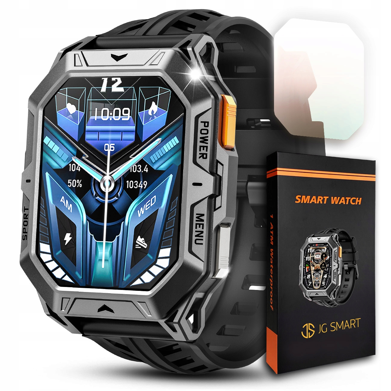 Chytré Hodinky Pánské Vojenské Voděodolné Hovory Polské Menu Amoled 1000 mAh