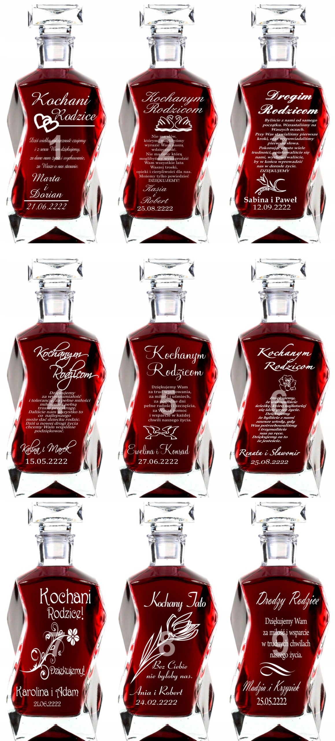 PREZENT 1-99 LAT URODZINY ROCZNICA ŚLUBU KARAFKA Informacje dodatkowe możliwość graweru