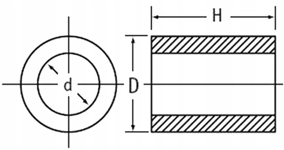 Tulejka dystansowa L:10mm walcowa biała; 16X8,2mm-1szt Producent Moss