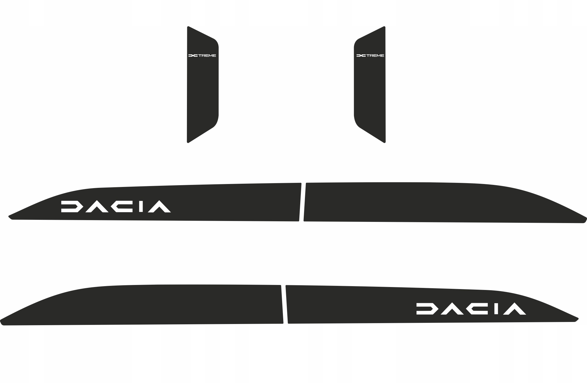 Samolepky na Dacia Jogger DC Tream 02 – vysoká kvalita, černá matná barva