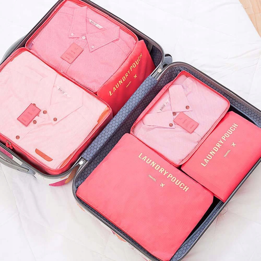 Dollcini, organizer do walizki, zestaw do przechowywania podróżny, 6 sztuk, różowy EAN (GTIN) 5999133610192