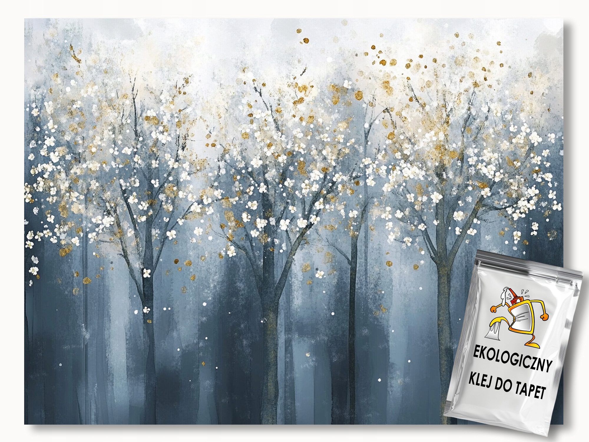 Fototapeta Flizelina Akvarel Krajina Les Park Stromy Květiny 254x184 130g