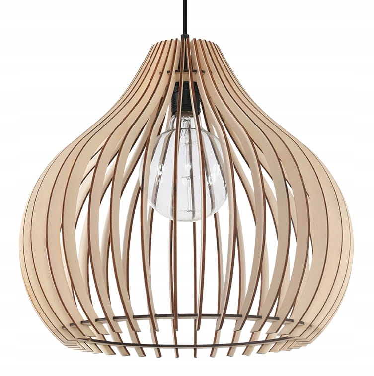 Sollux Závesná lampa Aprilla, Drevo, E27, Stmievač, čierna