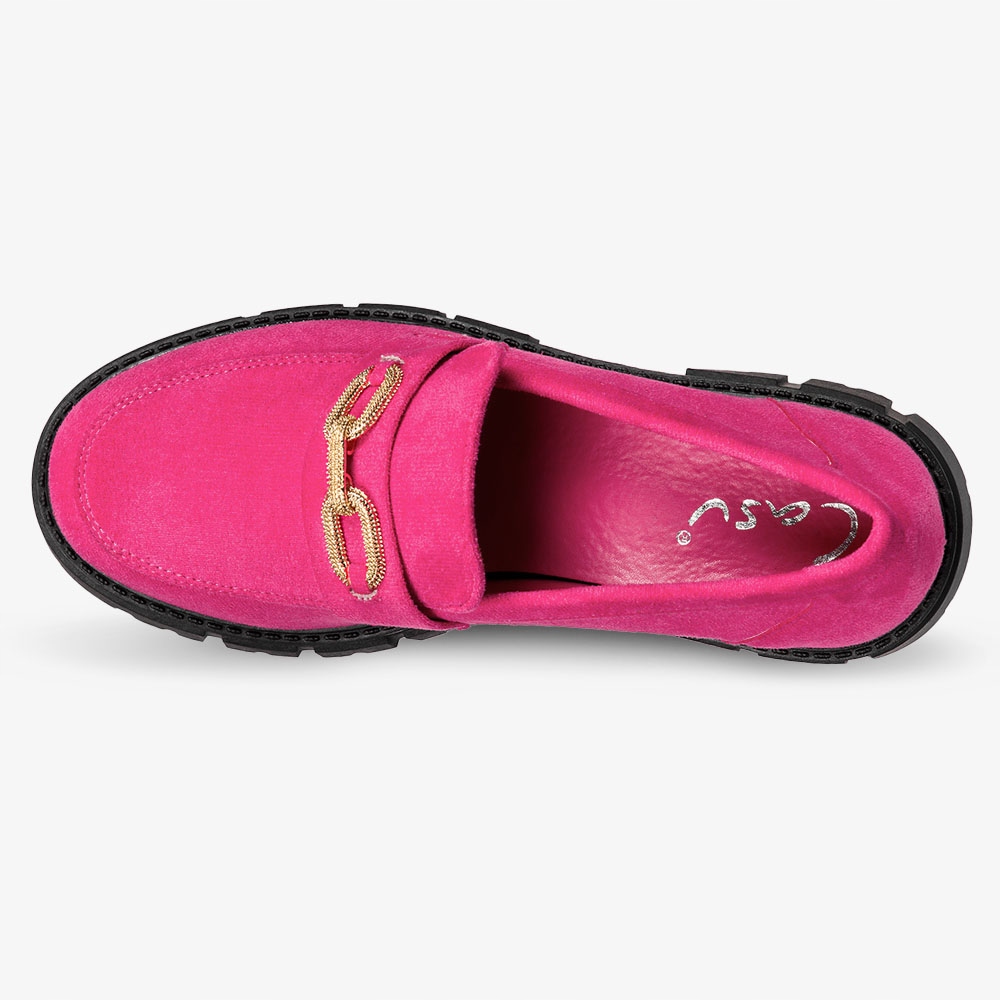 MOKASYNY PÓŁBUTY DAMSKIE PLATFORMA ZŁOTA OZDOBA 39 Kolor różowy