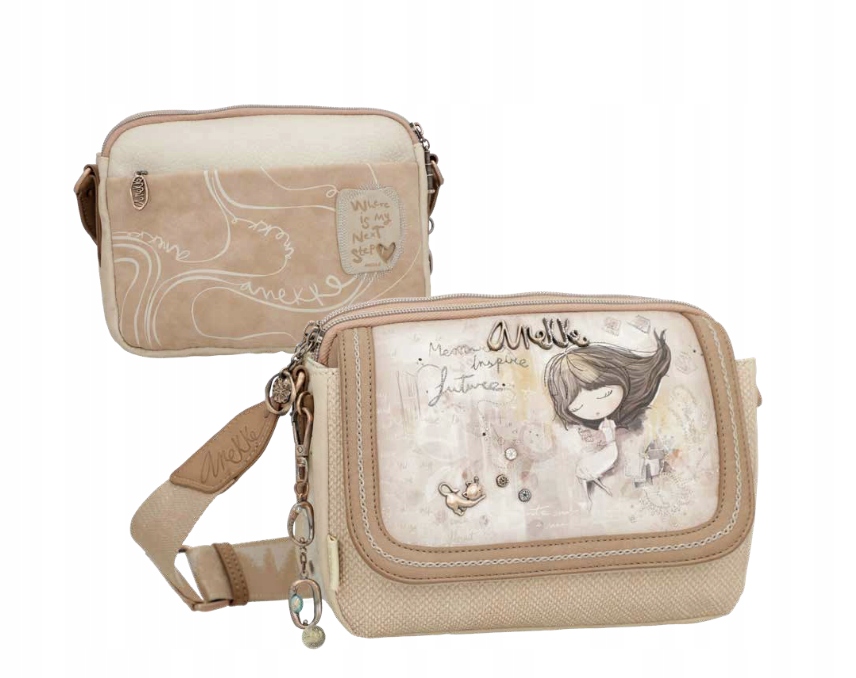 Torebka damska listonoszka Anekke Memories eko skóra wielokolorowa