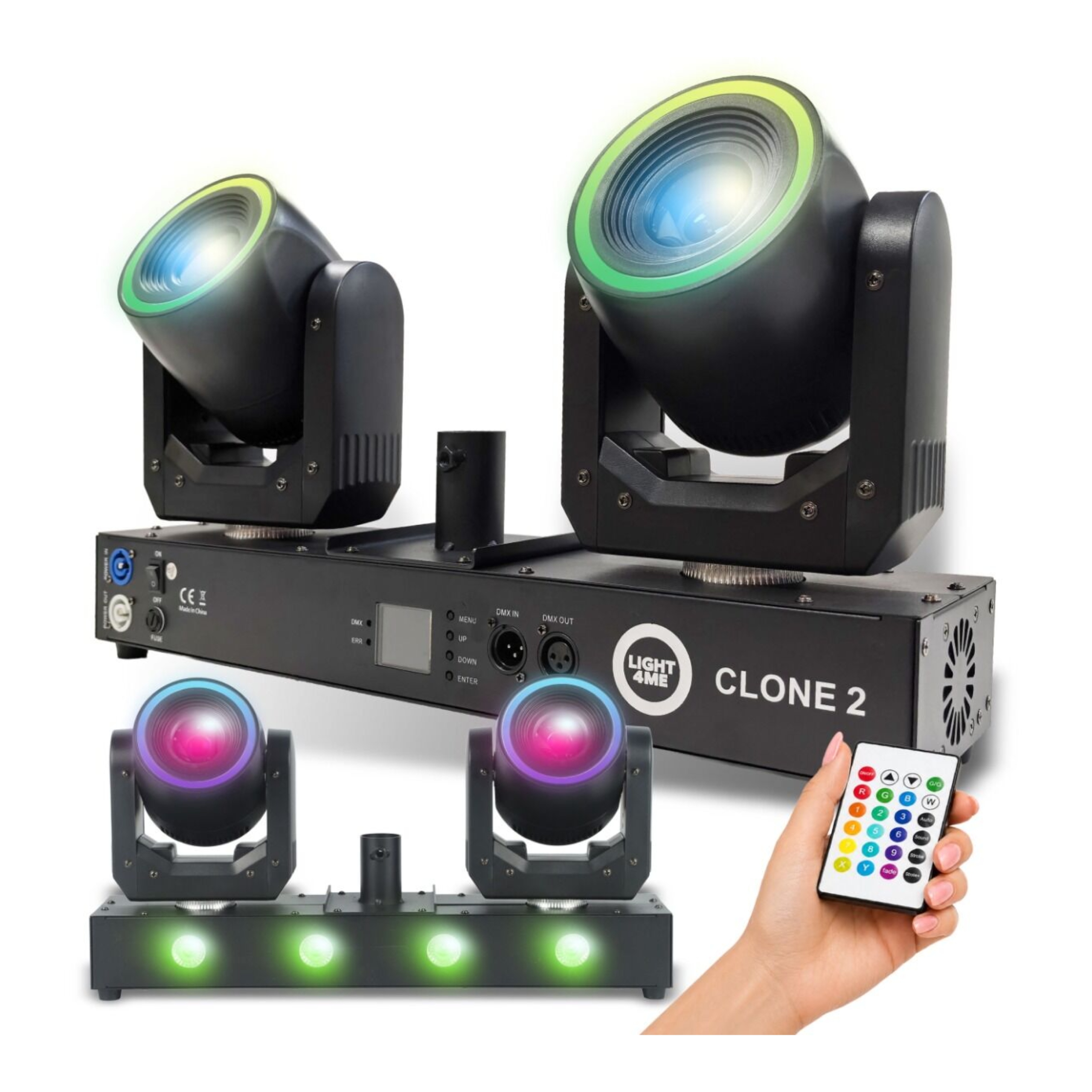 Ruchoma Głowa Multiefekt Oświetleniowy Led DMX Ring Wash Rgb Strobo Clone 2