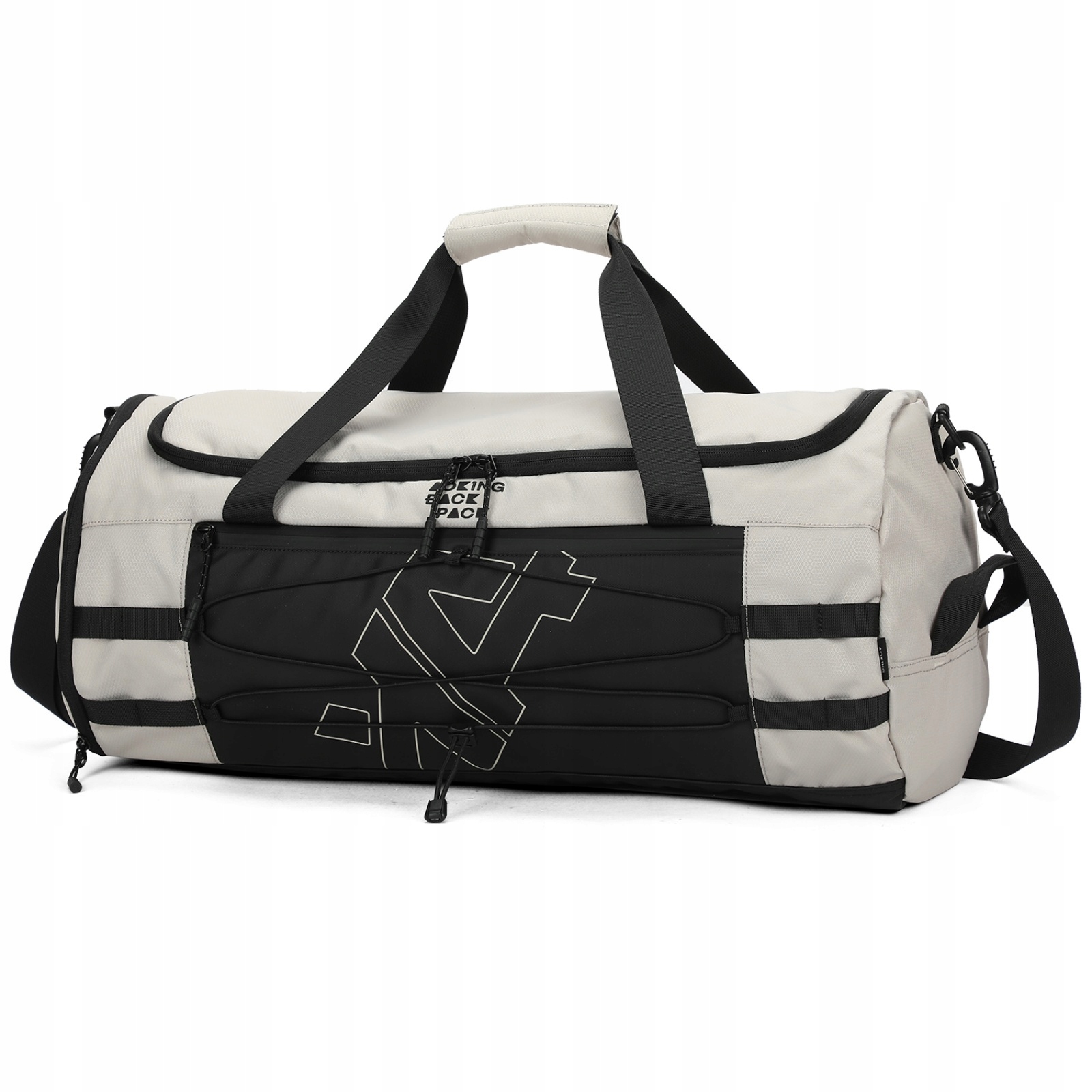 Torba Sportowa na Siłownię i Fitness z Przegrodą na Buty 30L ecru