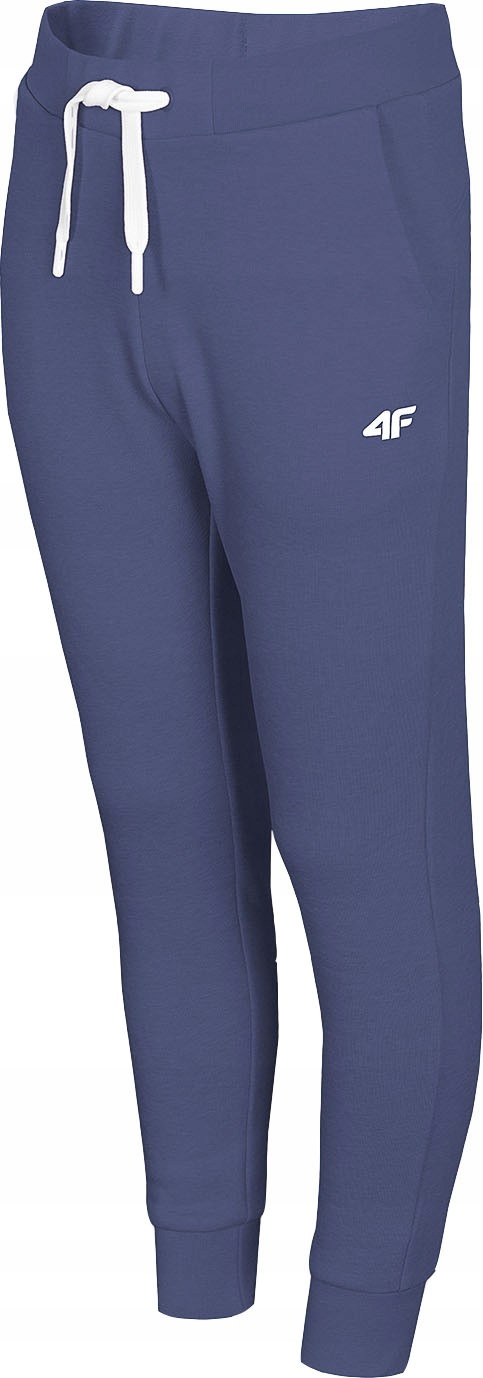 4F Spodnie Dziewczęce Dresowe HJL22-JSPDD001-32S Denim 134 cm.