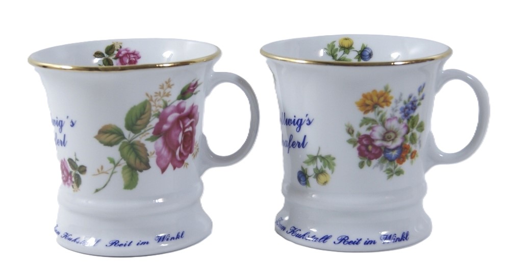 ŚLICZNE KUBKI W KWIATACH, kpl 2 szt