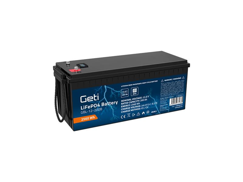 Baterie LiFePO4 12,8V 200Ah Geti GBL-12-200B Bluetooth+displej