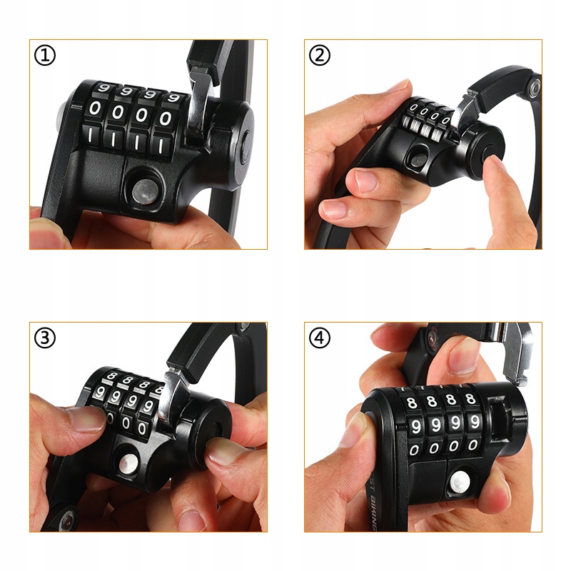 ZABEZPIECZENIE ROWEROWE NA SZYFR ZAPIĘCIE SKŁADANE Model 5067