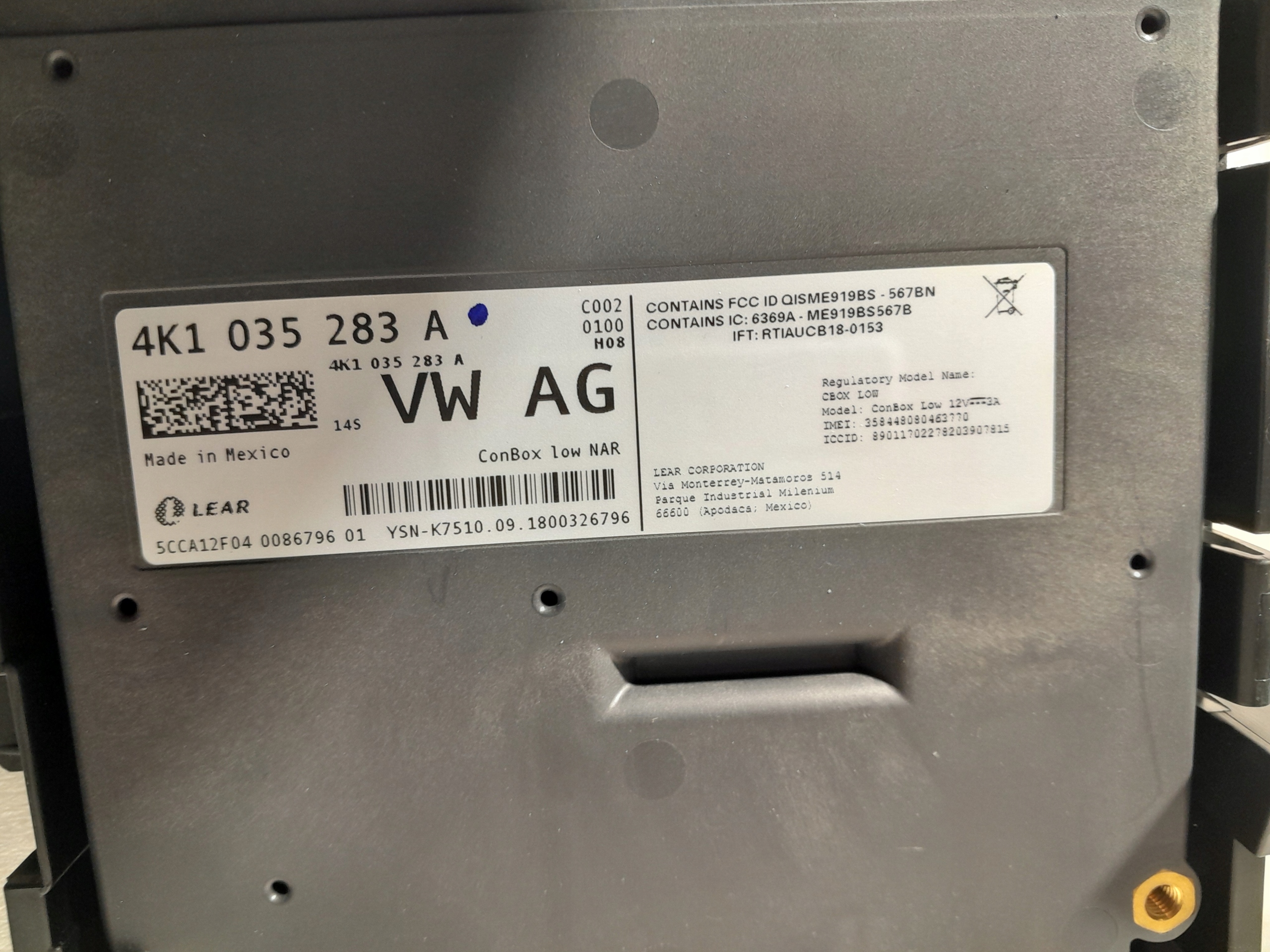 AUDI Q8 4M control unit module CONBOX 4K1035283A