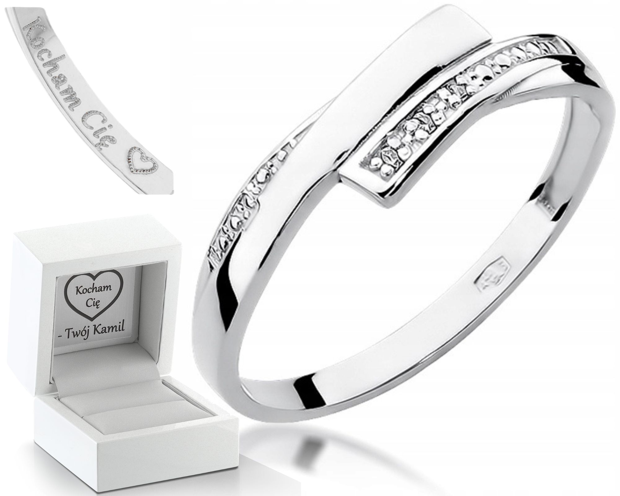 Prstýnek S Brilianty, Bílé Zlato, Gravírování Bonus