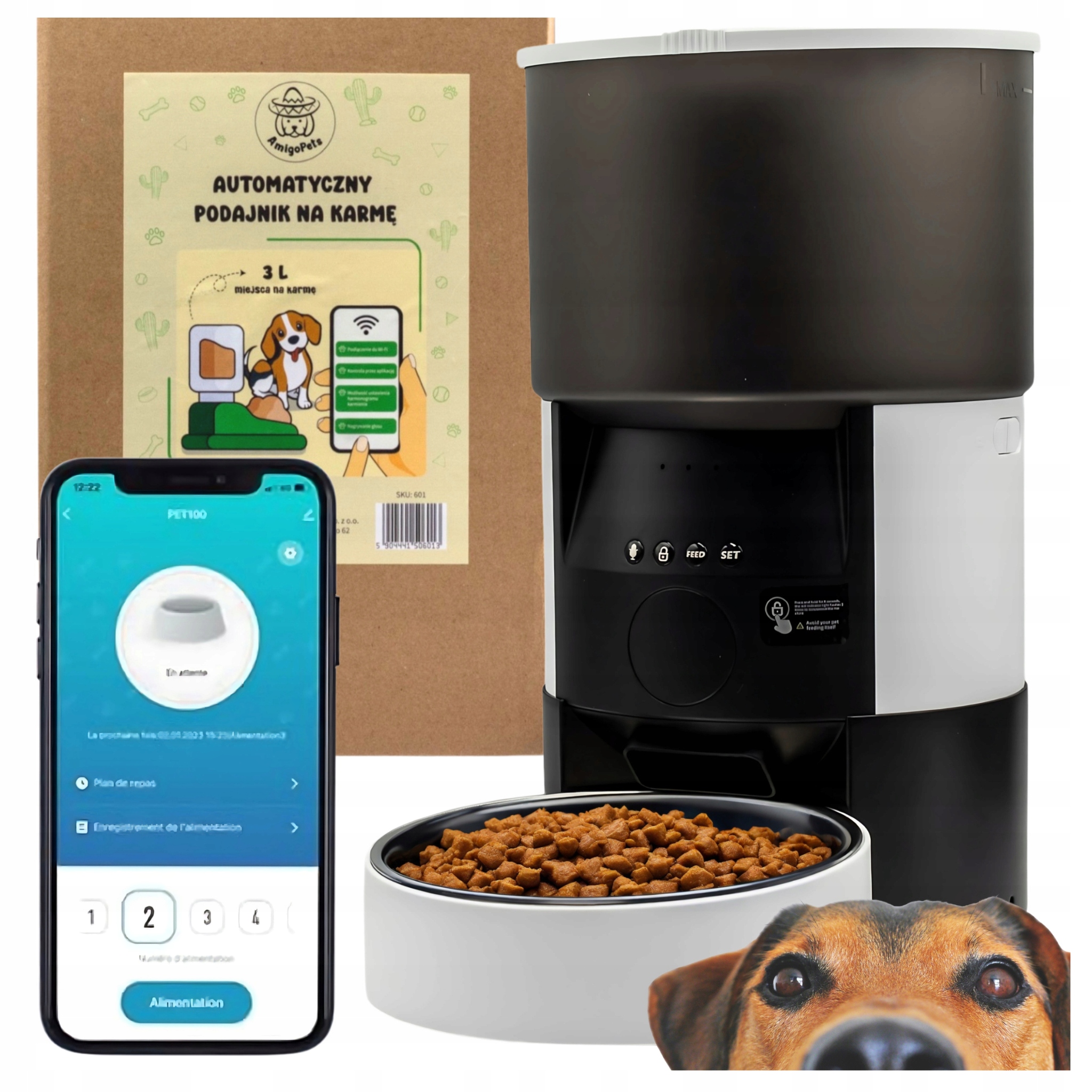 Dávkovač Krmiva Automatická nádoba pro kočky psa podavač Aplikace 3L