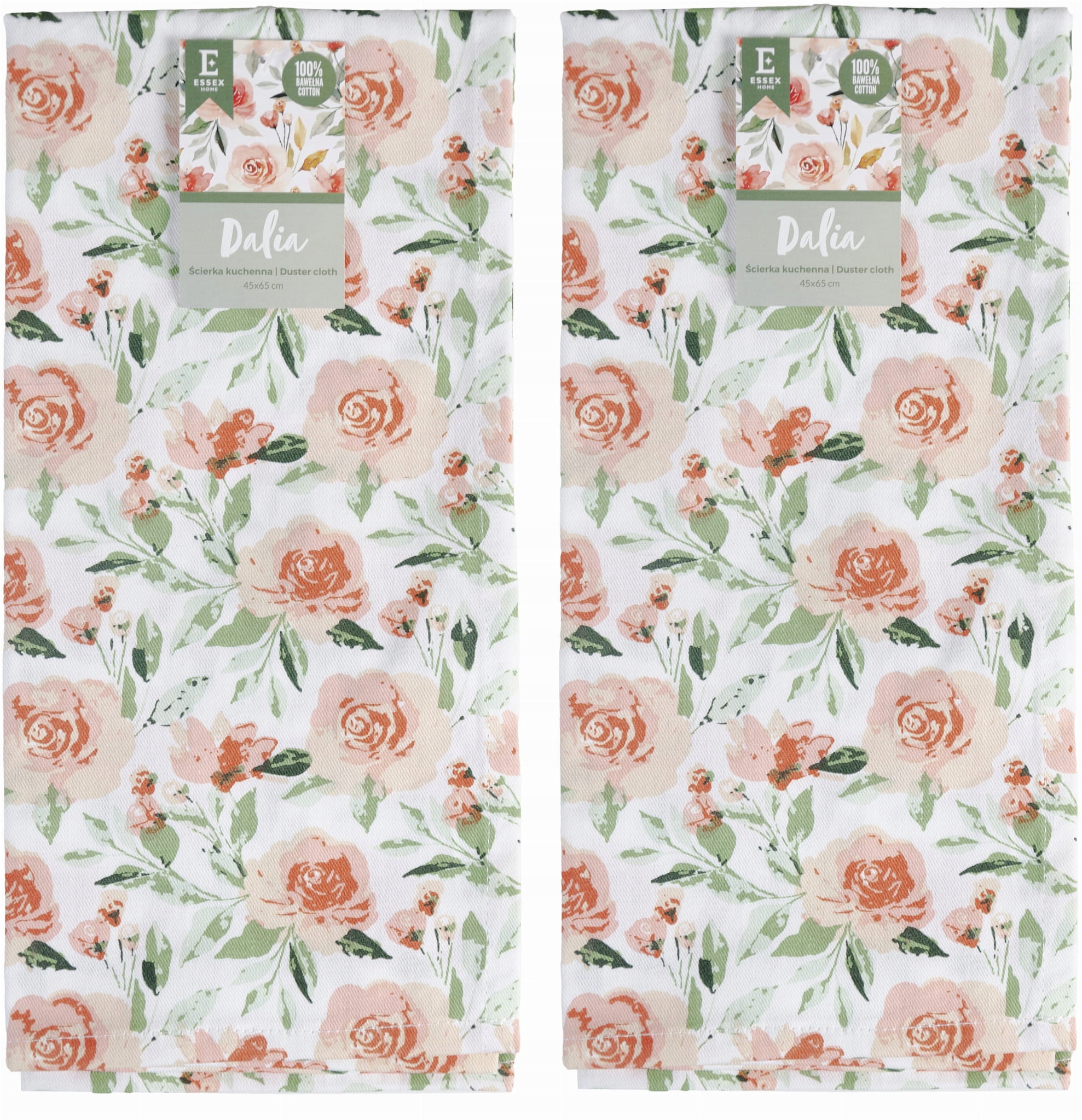 

Zestaw 2 Ręczników Kuchennych Dalia Kwiaty 38X63