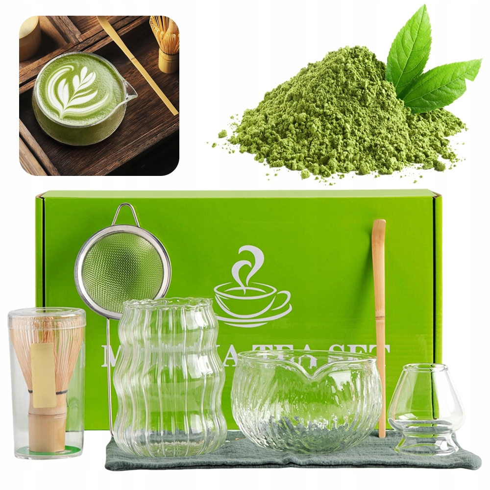 Sada na čaj Matcha Bambusový nástroj Matcha s metličkou/lžičkou
