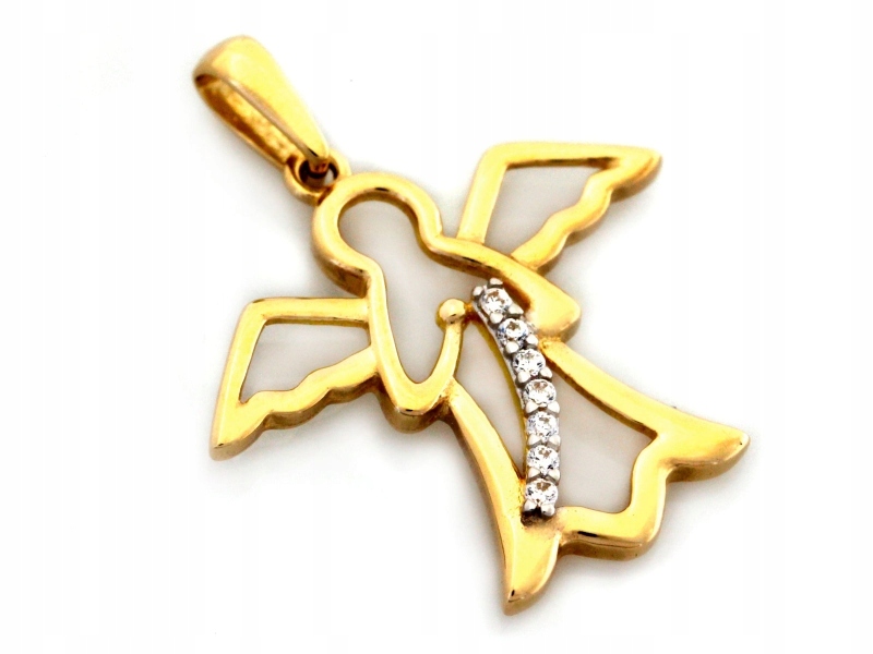 Zlatý anděl 585, andělský přívěsek přívěsek na první svaté přijímání 14kt