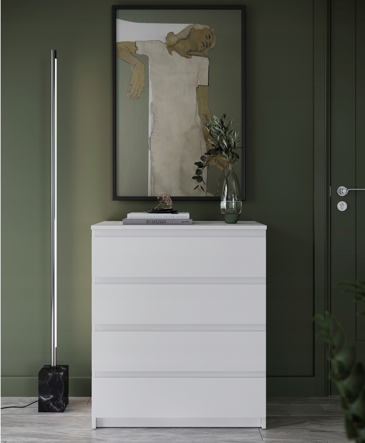 Komoda 70 cm 4 szuflady meble do sypialni BIAŁA Kod producenta 751