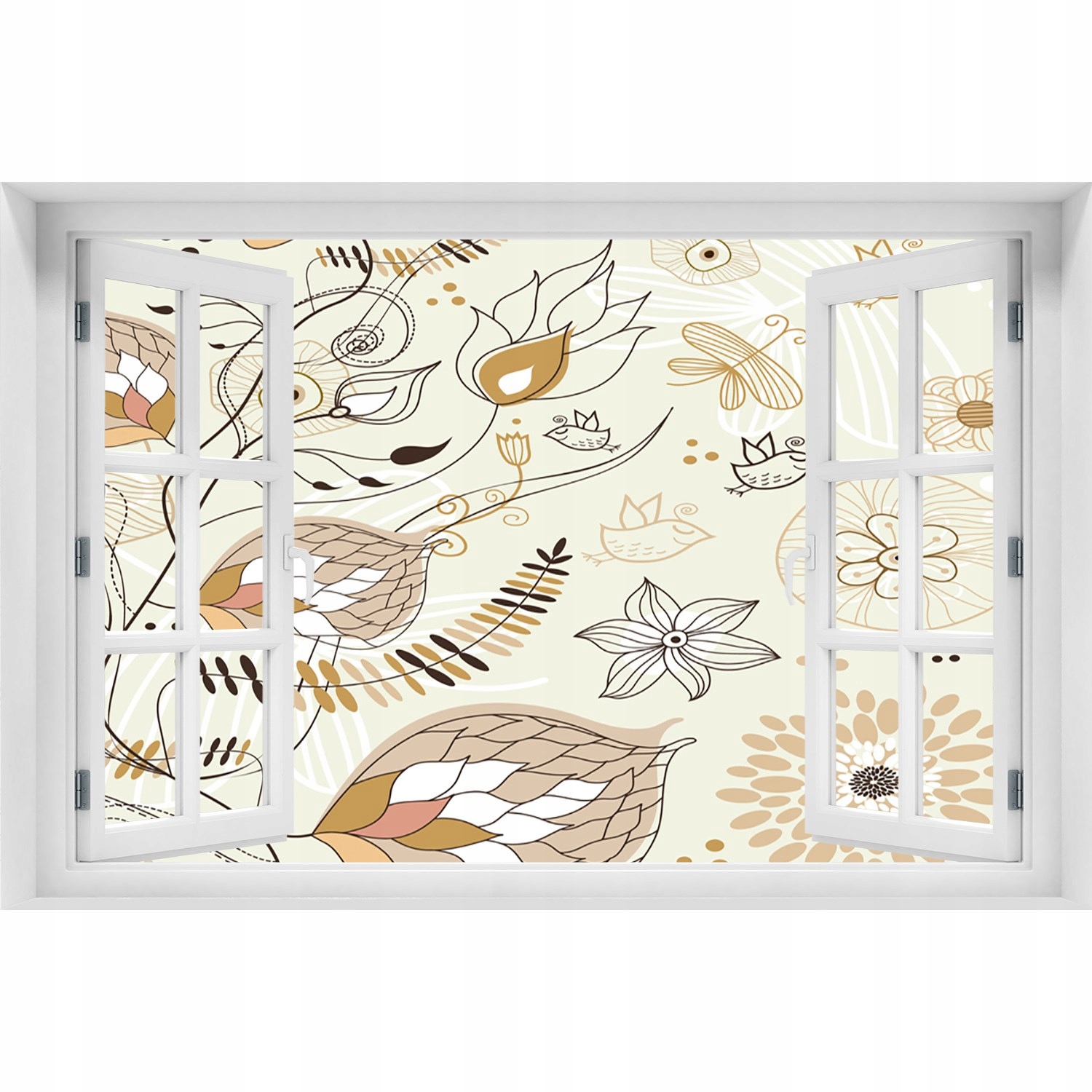 

3D Okno Naklejka Samoprzylepna Ornamenty 120x80