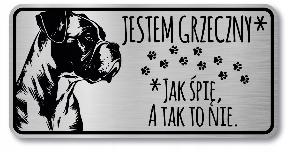 Uwaga Pies Tabliczka Boxer