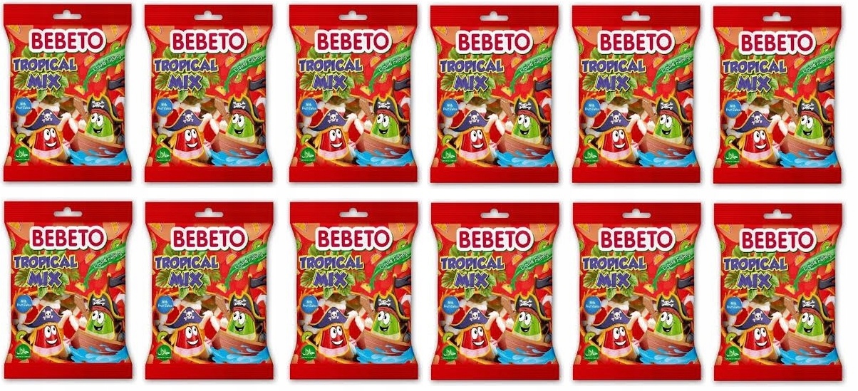 Levně 12 x 80 g Bebeto Želé Bonbony tropické mix Karton