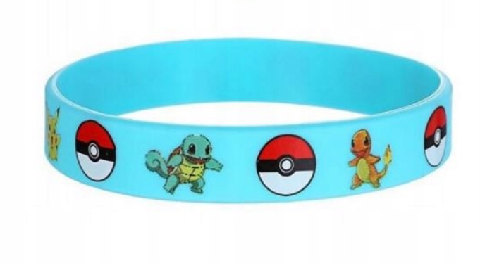 BRANSOLETKA OPASKA SILIKONOWA POKEMON NIEBIESKA PIKACHU CHARMANDER