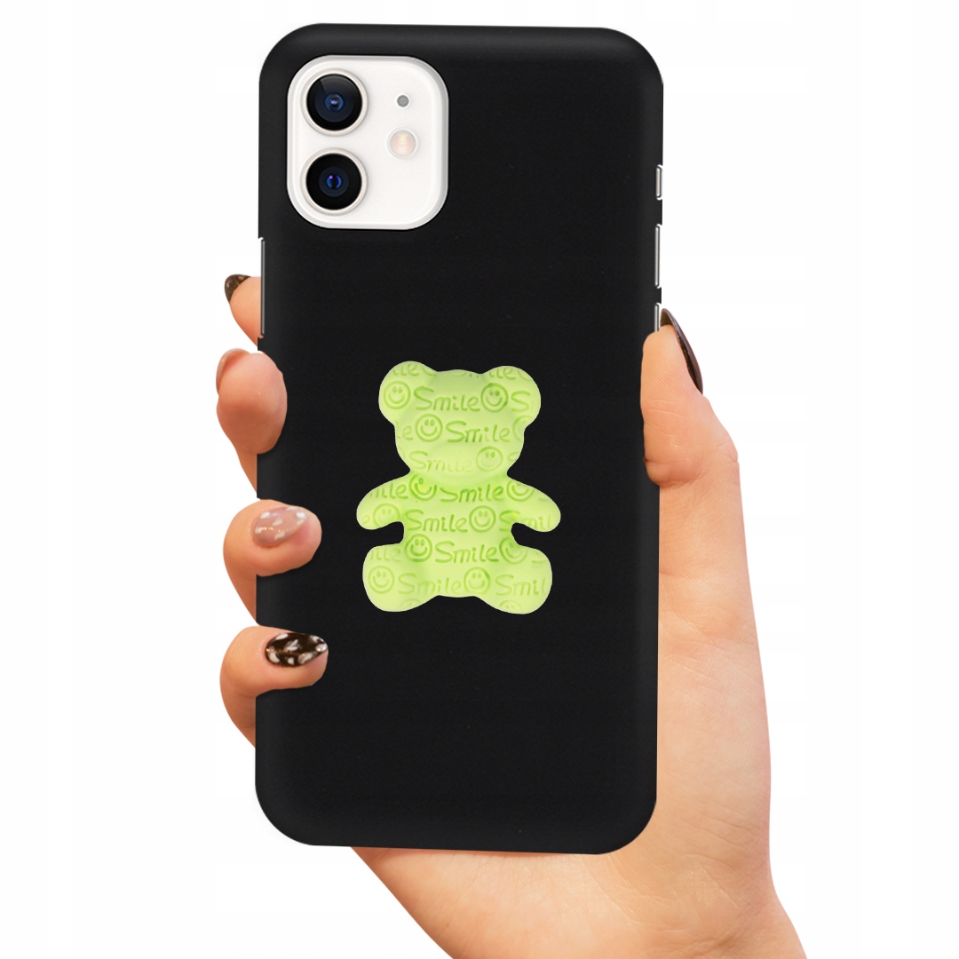 Puzdro Na Matný Iphone 12 Case Medvedík Smile Zelený 3D