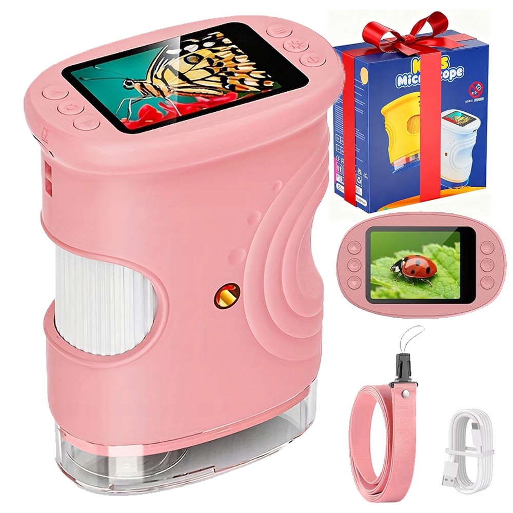 Led Optický Digitální Mikroskop 2MP Usb Přiblížení 1000x Pro Děti Set