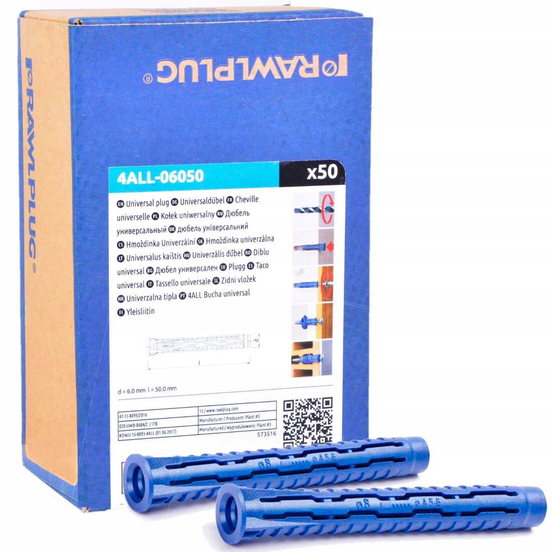 

Rawlplug Kołek Kołki Rozporowe 4ALL 6x50mm 50szt