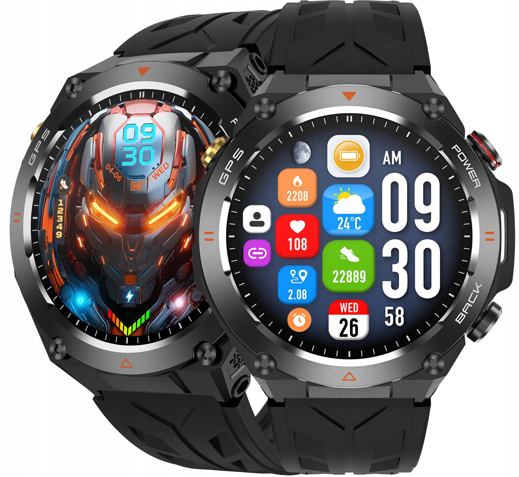 SMARTWATCH Zegarek GPS 650MAH ROZMOWY BAROMETR KOMPAS CIŚNIENIOMIERZ PL