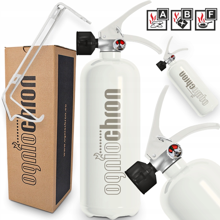 GAŚNICA 2 LITRY ABF DOMOWA KUCHENNA BIAŁA MANOMETR METALOWY UCHWYT PŁYNOWA