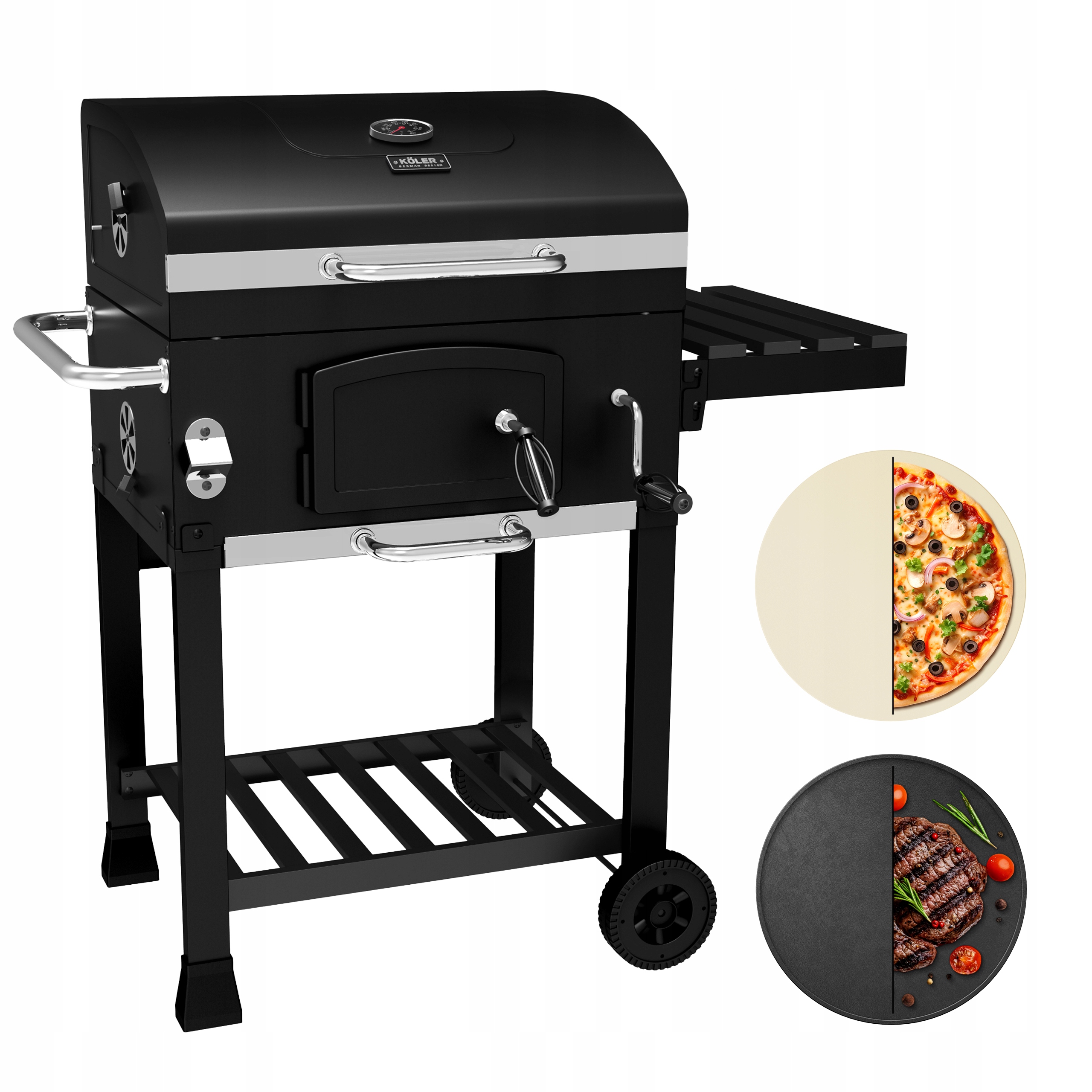 Grill węglowy Całoroczny Koler Ember CH1 Żeliwny Ruszt Płyta Kamień