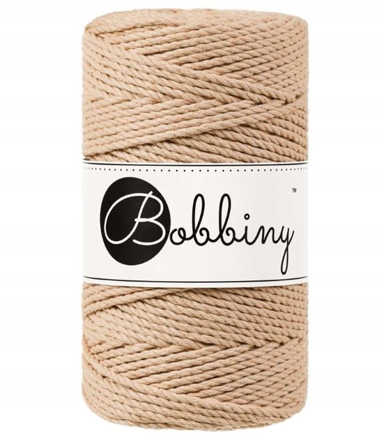 Sznurek bawełniany Bobbiny 3mm 3PLY Biszkoptowy