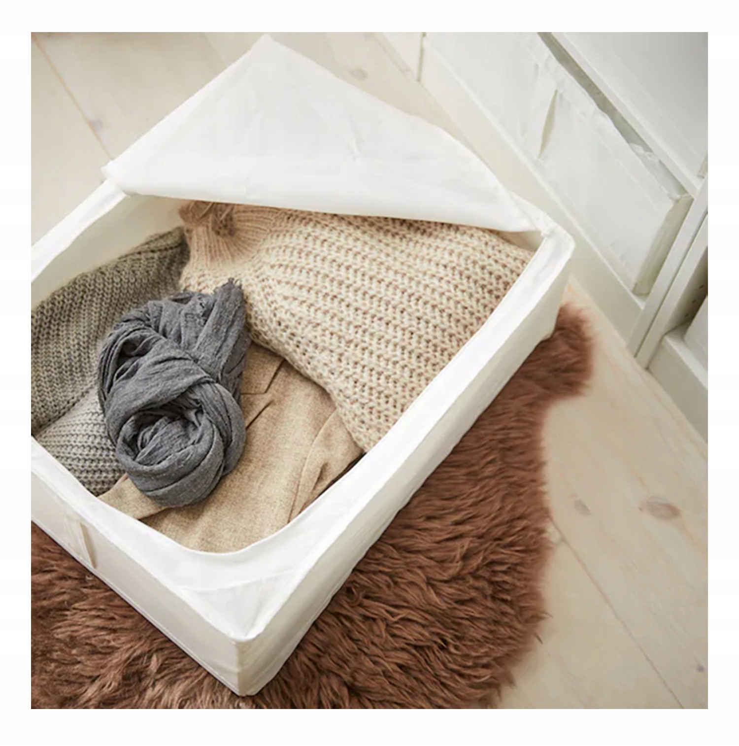 Pojemnik Pudełko na pościel ubrania do szafy Marka Ikea