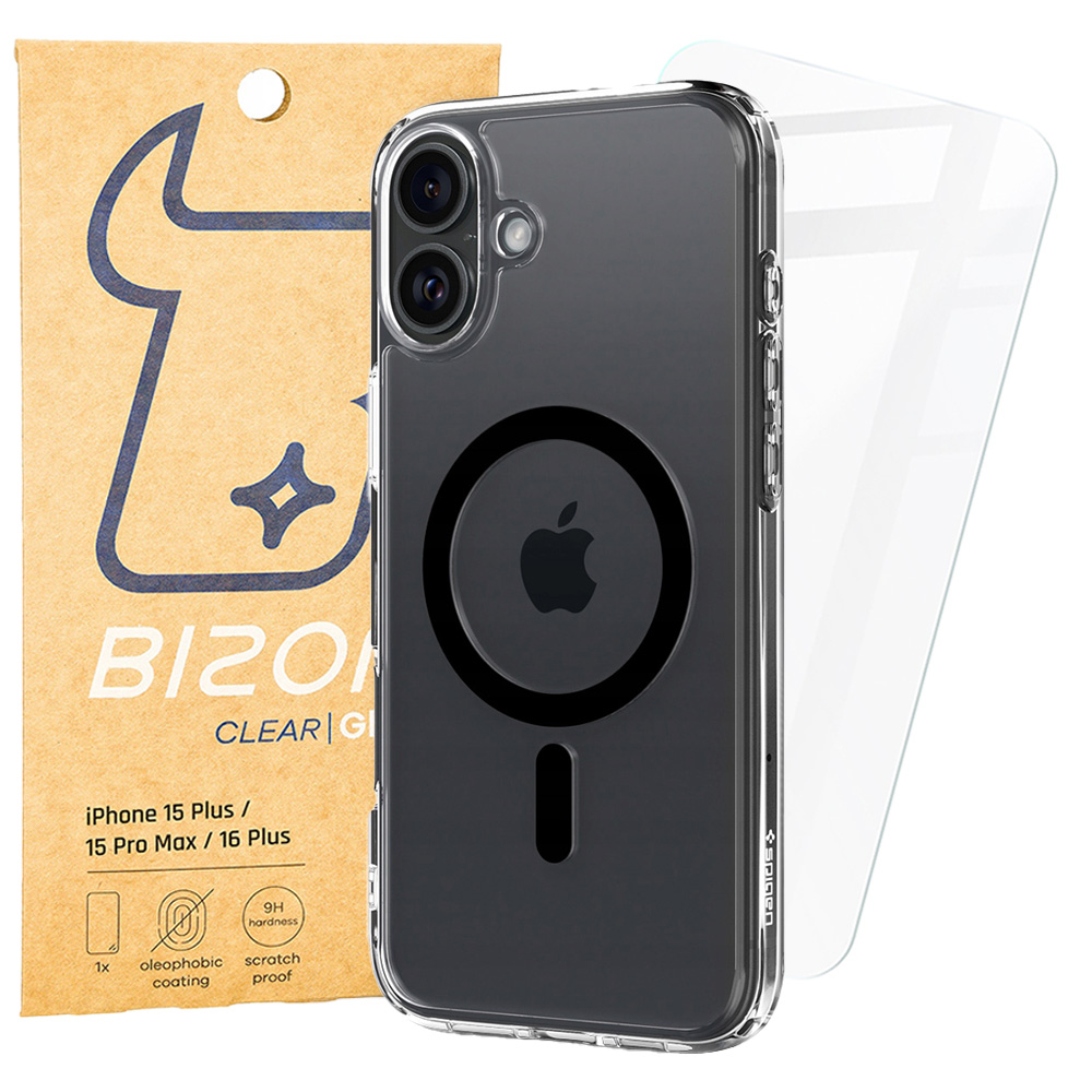Pouzdro sklo pro iPhone 16 Plus, zadní kryt Spigen Bizon pro sklo MagSafe