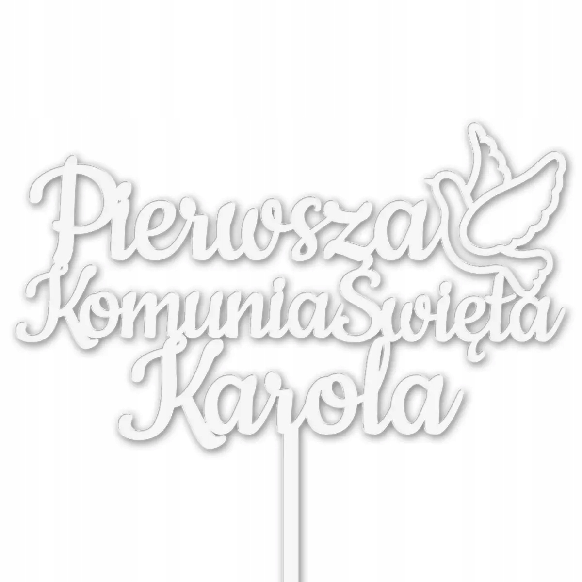 

Topper Napis na tort Pierwsza Komunia święta Biały