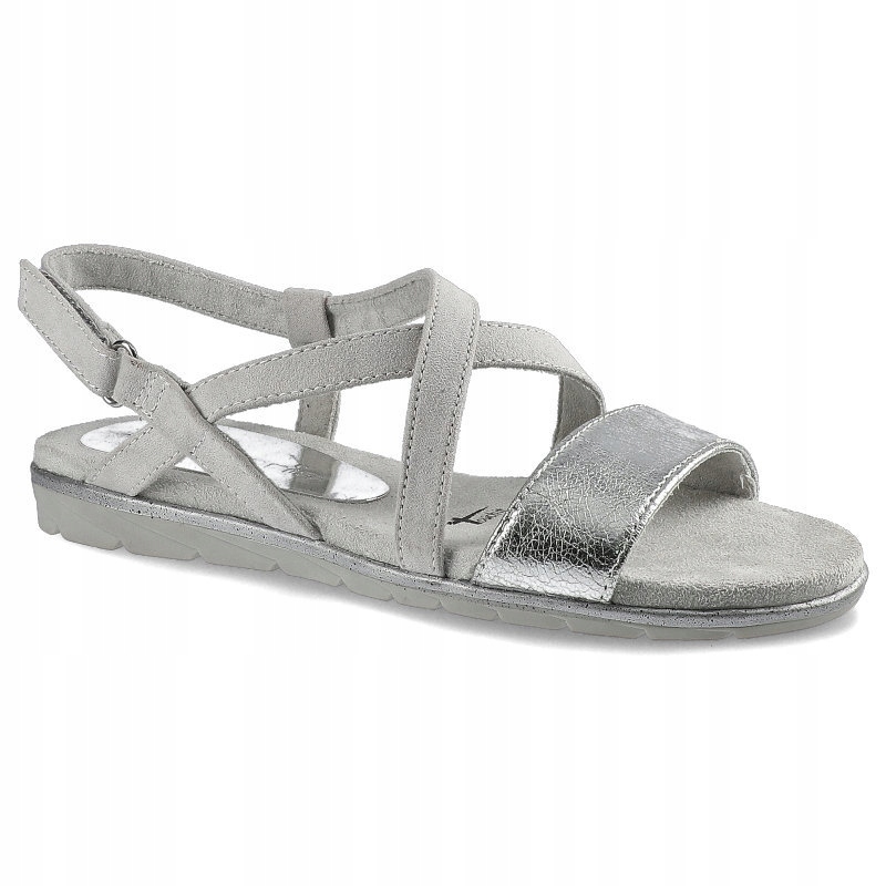 

Srebrne Sandały Damskie Tamaris Stylowe Buty