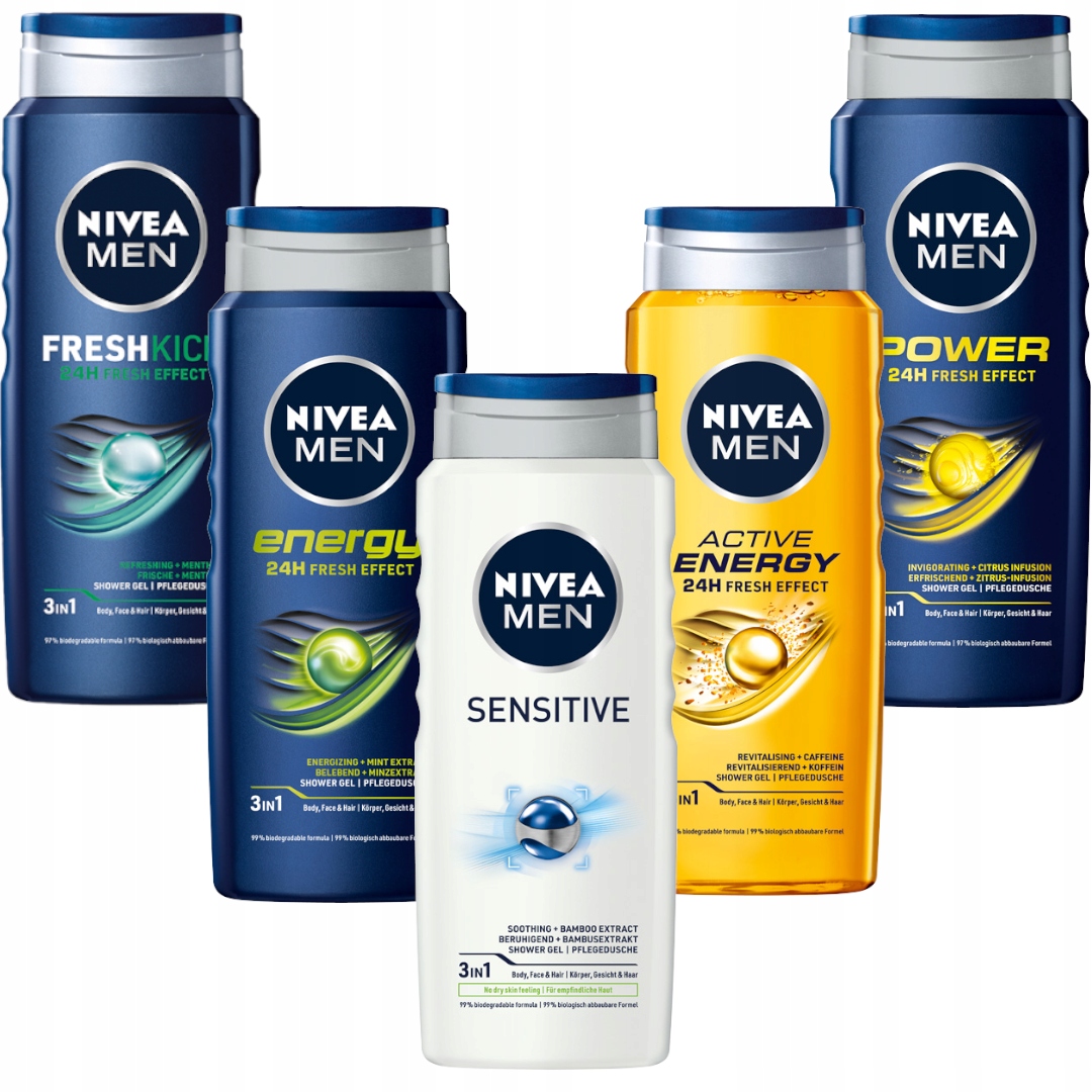 

Nivea Men żel pod prysznic męski zestaw 5x500ml