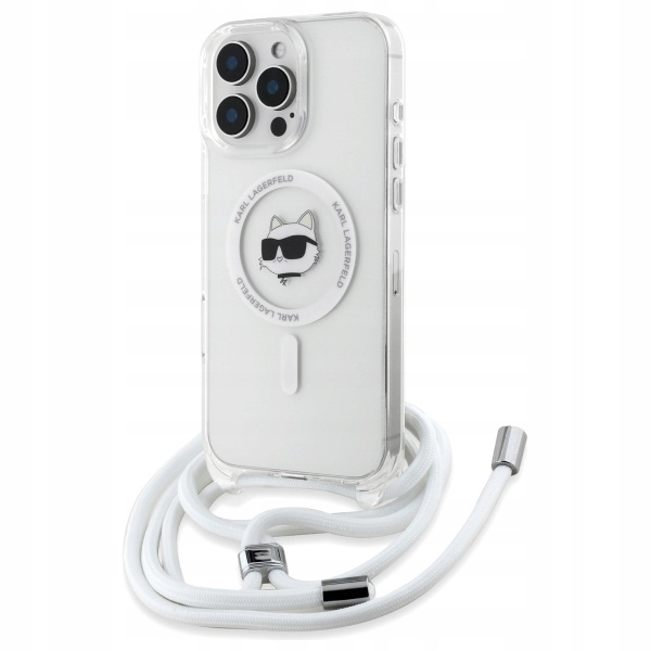 Pouzdro Karl Lagerfeld pro iPhone 16 Pro Max 6,9" průhledné IML s kabelem MagSafe