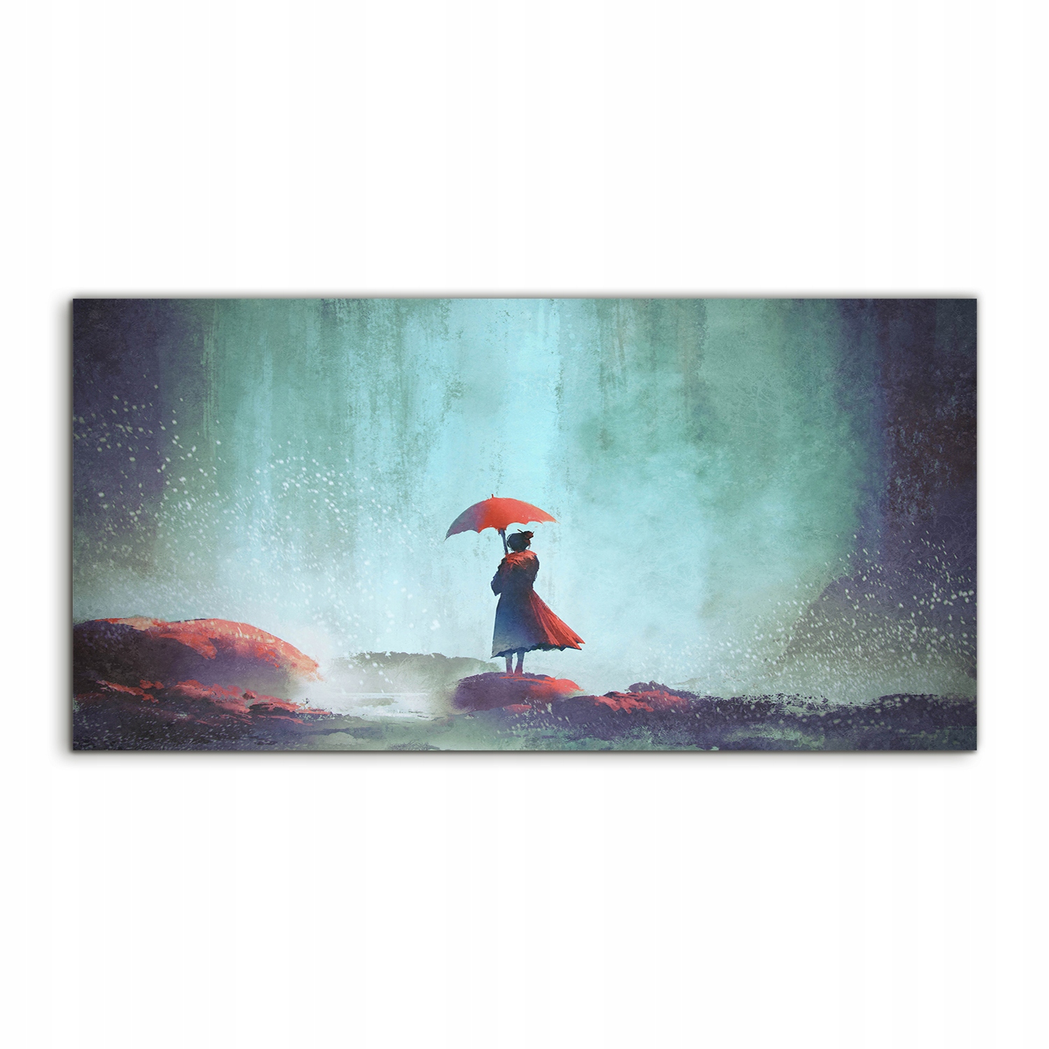 

Fotoobraz 120x60 ścienny Kobieta Parasol Wodospad