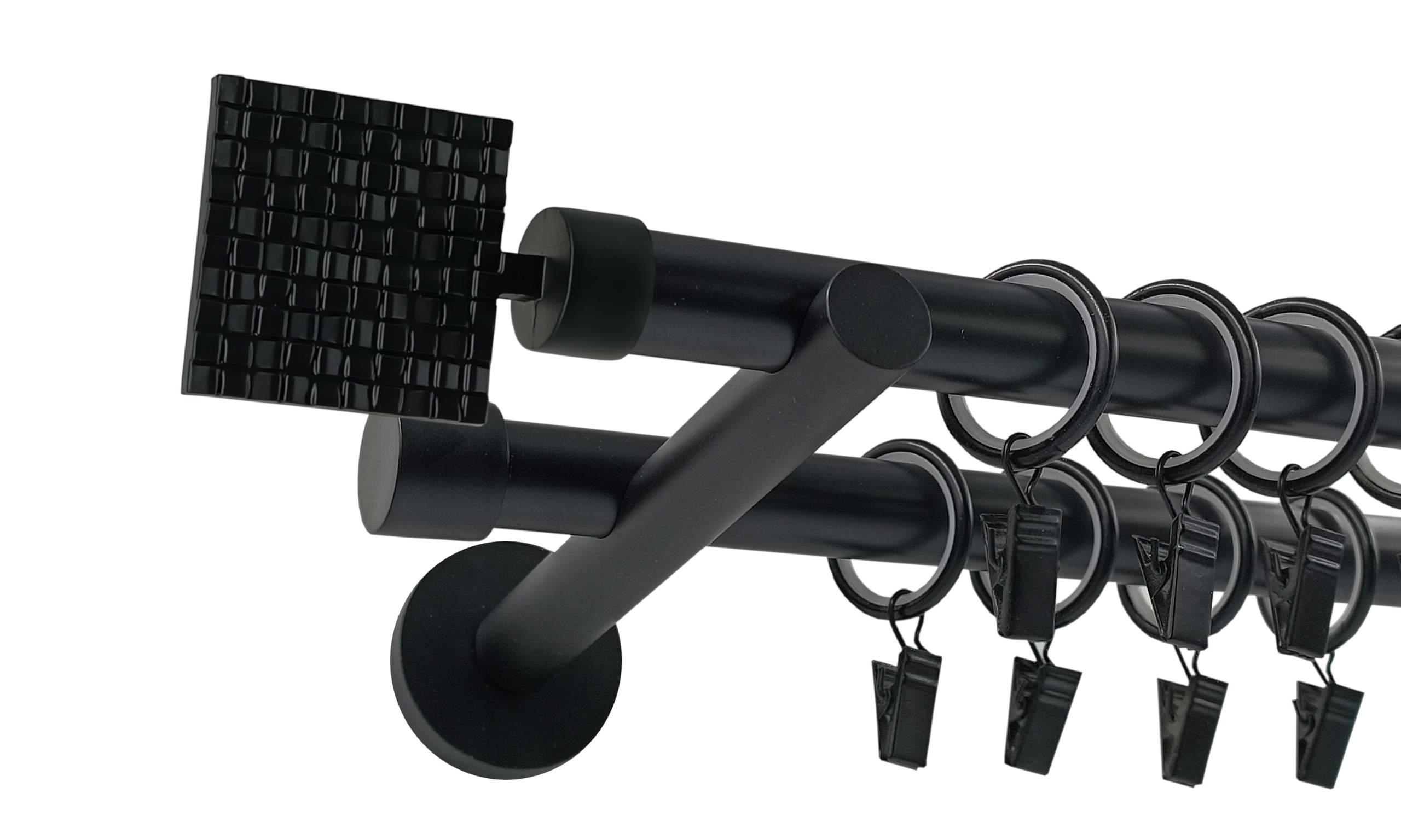 Garnýž Dvojitá Kov 19+19 mm Černý 160 cm Prima