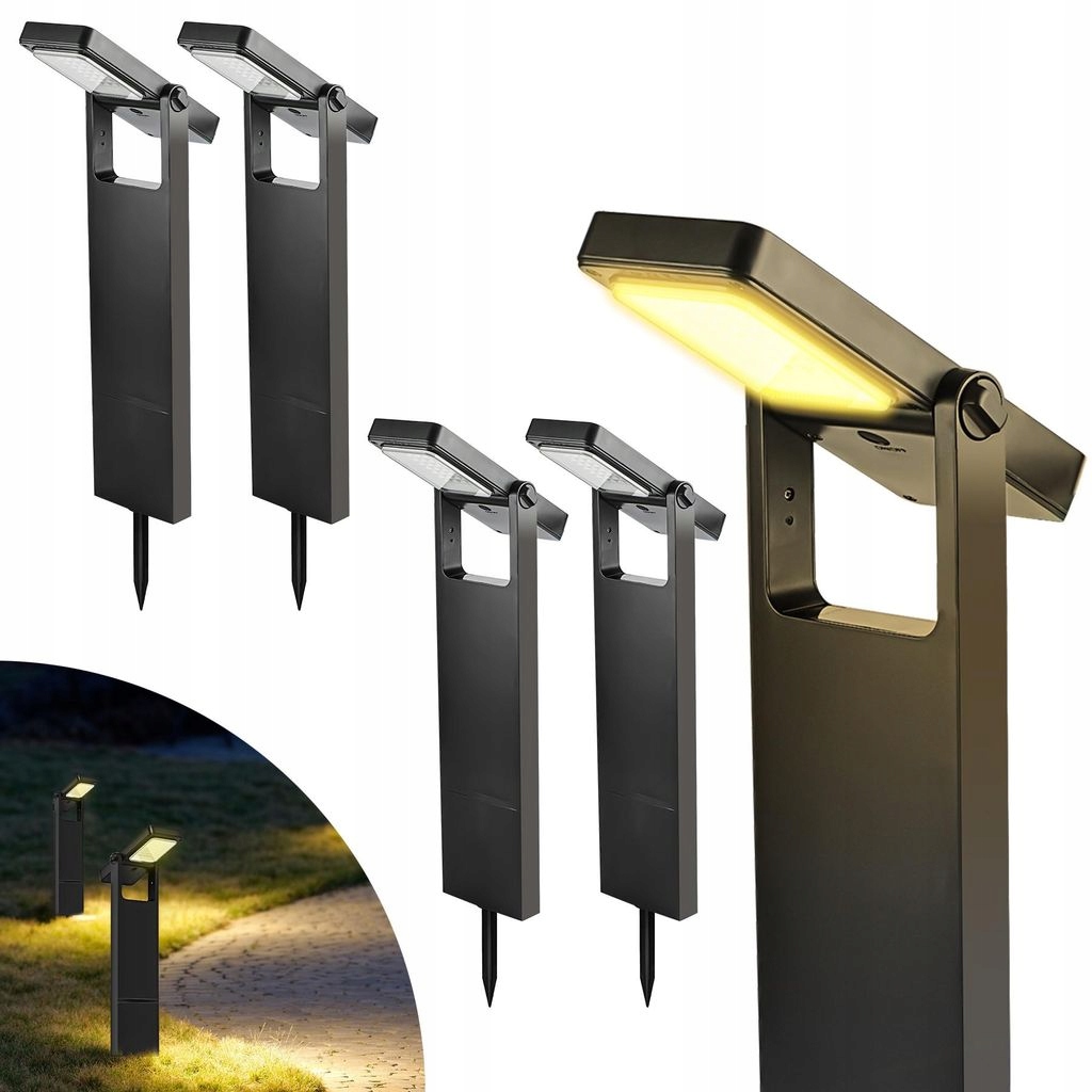 4x Solární Zahradní Lampa Led Zapichovací sloupek Snímač soumraku