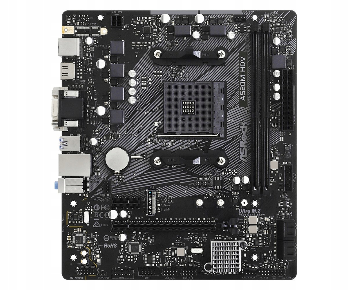 ASROCK A520-HDV mATX AM4 DDR4 — 8