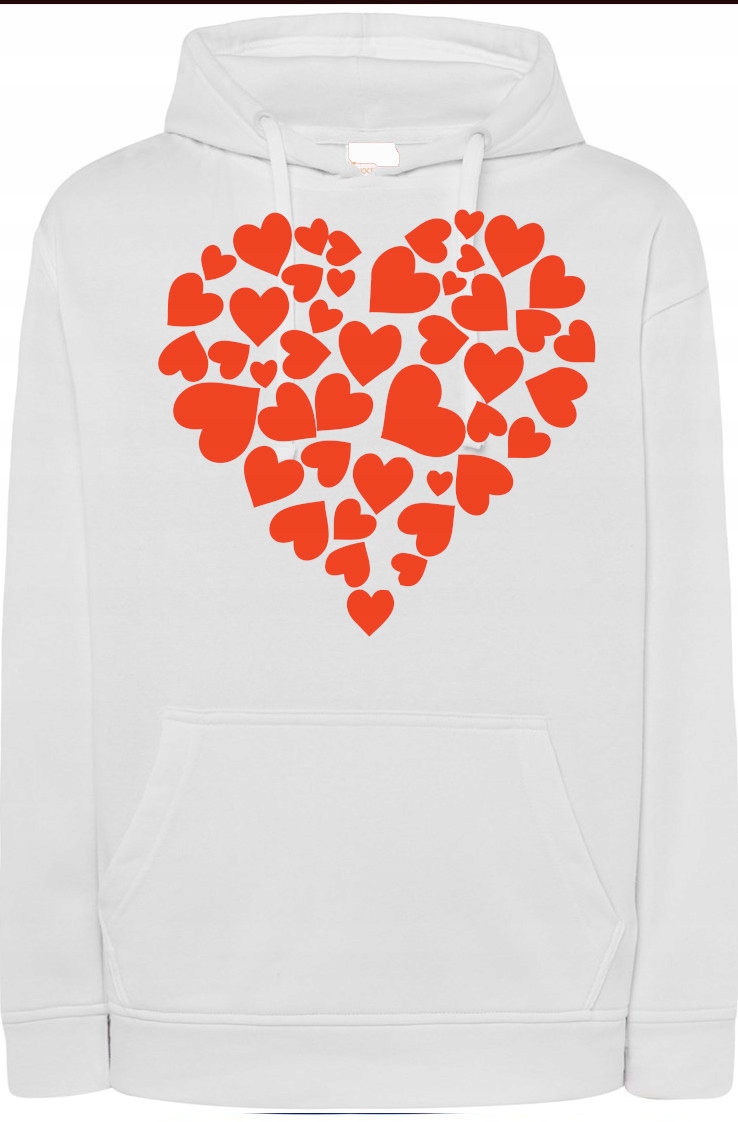 Srdce Valentýna mikina s kapucí vel. S